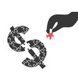hand with money puzzle vector image
