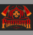vintage firefighting colorful emblem vector image vector image