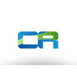 blue green cr c r alphabet letter logo vector image vector image