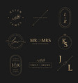 luxury wedding invitation badges in metallic gold vector image