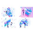 set isometric on topics online shopping vector image