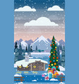 winter mountains landscape scenic with small vector image