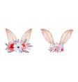 easter ears bunny hand paint watercolor collection vector image