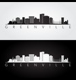 greenville usa skyline and landmarks silhouette vector image