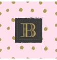 monogram on hand drawn ink background polka dot vector image vector image