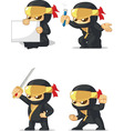 ninja customizable mascot 2 vector image vector image