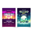 retro wave music performance flyer template vector image vector image