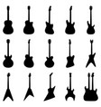 set of silhouettes acoustic guitars electric vector image vector image