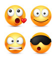 smiley with heartsleep emoticon yellow face vector image