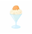 vanilla ice cream with sauce in a bowl icon vector image