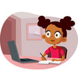 african school girl studying from home vector image vector image