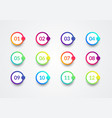 colorful bullet point set vector image vector image