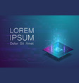 computer microchip with light effects background vector image