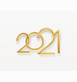 realistic gold metal inscription 2021 vector image