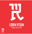 rw monogram in japanese style vector image vector image