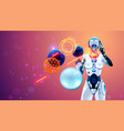 ai in image robot woman or female cyborg working vector image