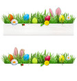 easter border with grass vector image