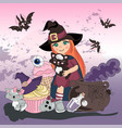 halloween smile color vector image