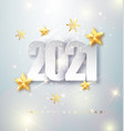 happy new year 2020 greeting card with silver vector image vector image