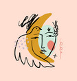 line modern minimalist woman face art design print vector image vector image