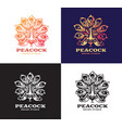 peacock set logo design vector image vector image