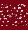 sakura flowers cherry blossom and leaves seamless vector image