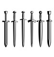 set medieval swords design element vector image vector image