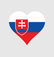 slovakia heart flag slovak love banner icon sign vector image