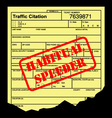 speeding ticket vector image vector image