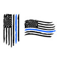 thin blue line us flag police vector image vector image