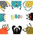cartoon monsters frame vector image