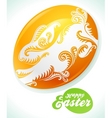 easter egg and white rabbit vector image