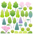 flat spring trees and bushes set vector image