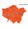 map greater london with main roads uk vector image vector image