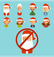 santa claus avatar face characters face vector image vector image