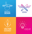 set of logo design elements vector image vector image
