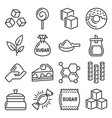sugar icons set on white background vector image vector image