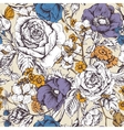 vintage floral seamless pattern with roses vector image