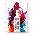 wine list template for bar or restaurant menu vector image