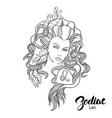 zodiac of leo as girl with flowers vector image