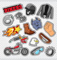 biker doodle with motorcycle sunglasses vector image