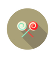 christmas spiral candy stick flat icon vector image