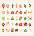 christmas tree decorations vector image vector image