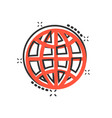 earth planet icon in comic style globe geographic vector image