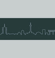 kyoto single line skyline vector image vector image