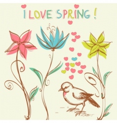Scene with spring season theme 1 Royalty Free Vector Image