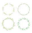 watercolor green eucalyptus leaves circle wreath vector image vector image