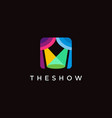 colorful minimalist lighting stage show logo vector image vector image