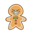 evil grin christmas holiday ginger bread cookie vector image
