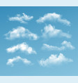 set transparent different clouds isolated vector image vector image